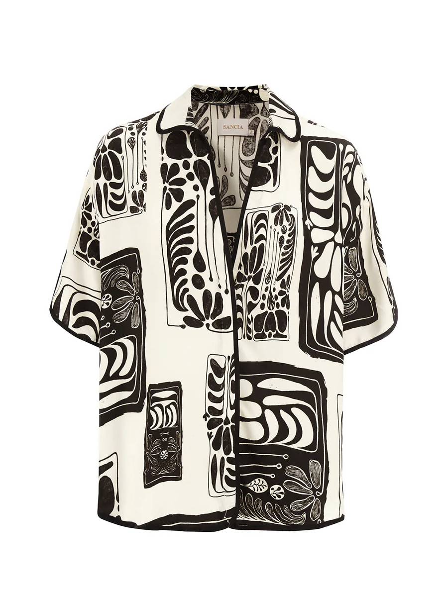 ensemble tenue imprimé à fleurie boutonnage col chemise manches courtes femme décontracté ample casual deux pièces