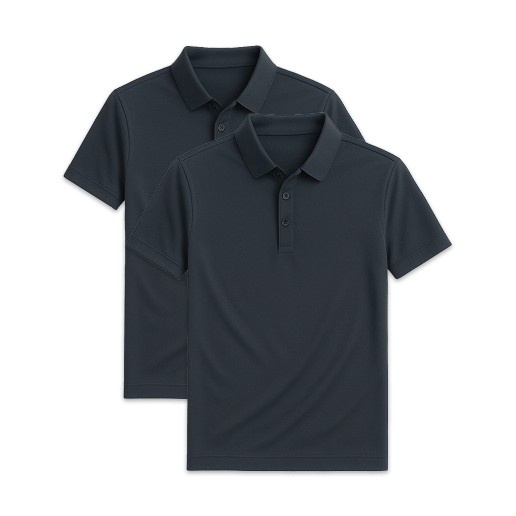 Set of 2 glossy silk polo shirts