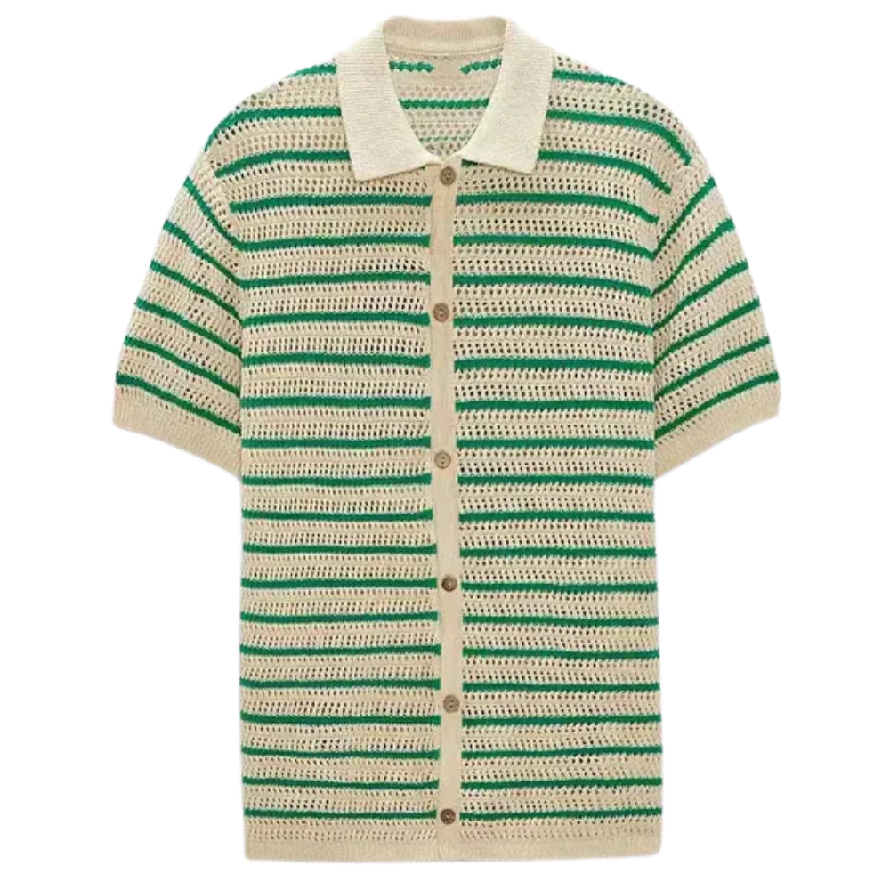 Men's knit polo shirt