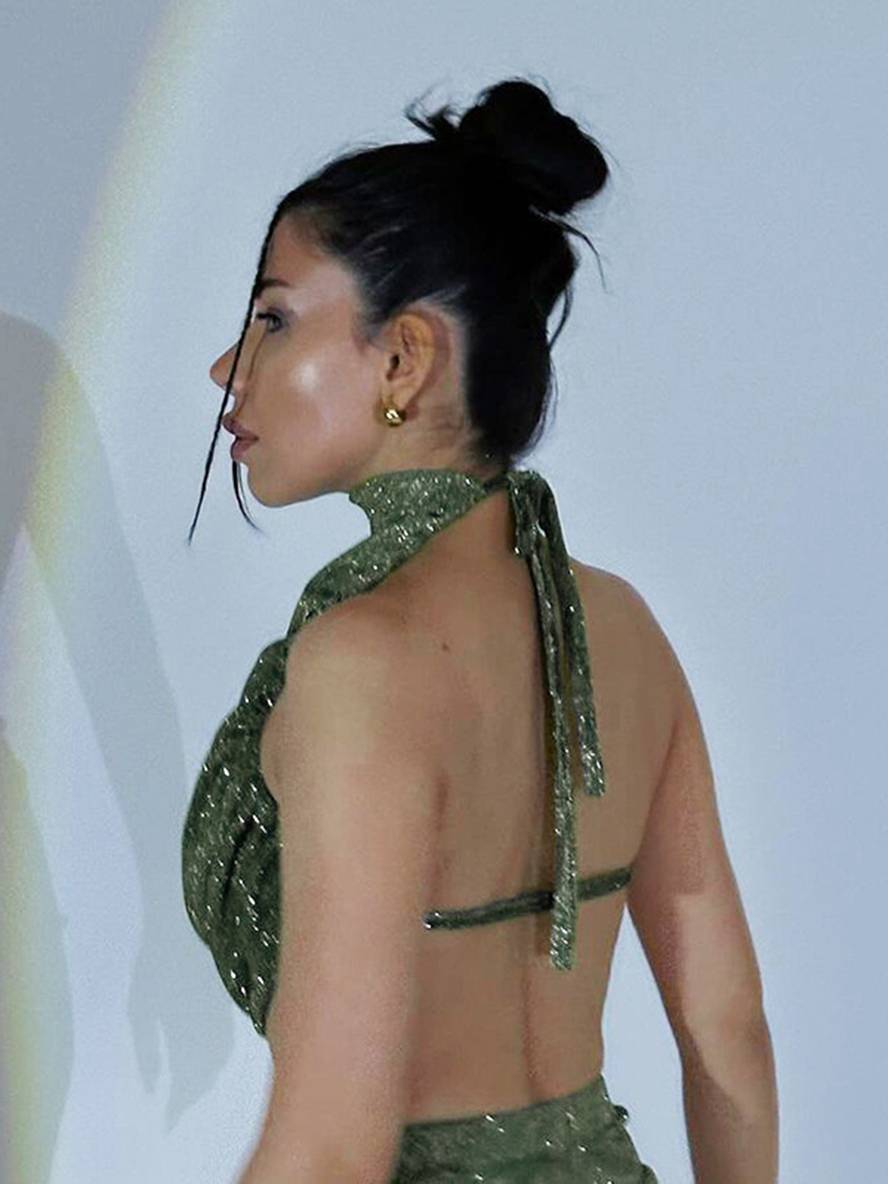 ensemble robe licou à fines brides dos nu sans manches hauts longue jupe femme décontracté deux pièces