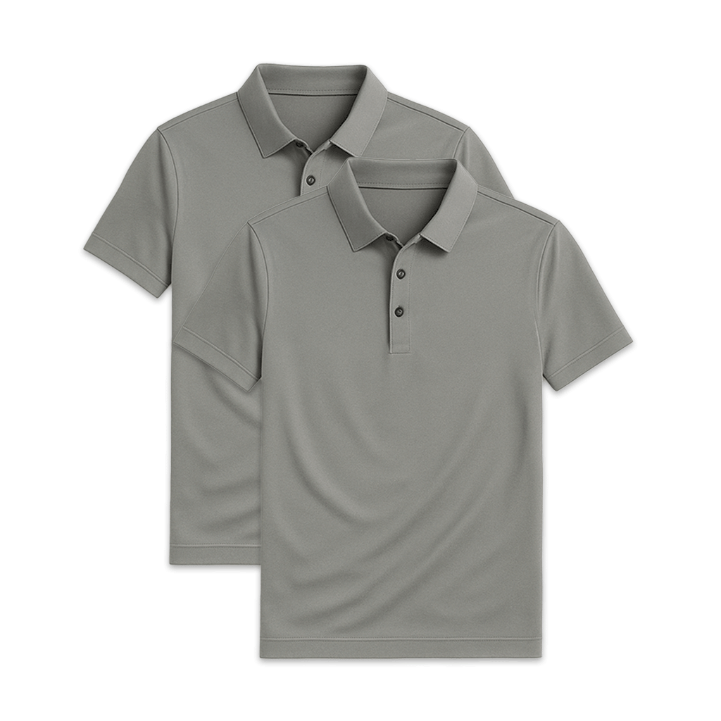 Set of 2 glossy silk polo shirts