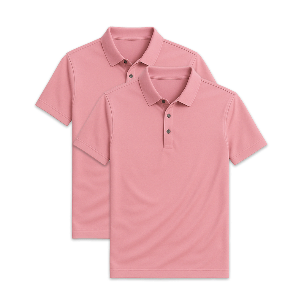 Set of 2 glossy silk polo shirts