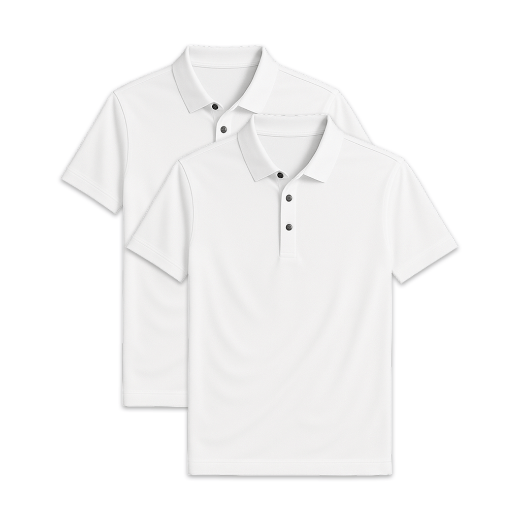 Set of 2 glossy silk polo shirts