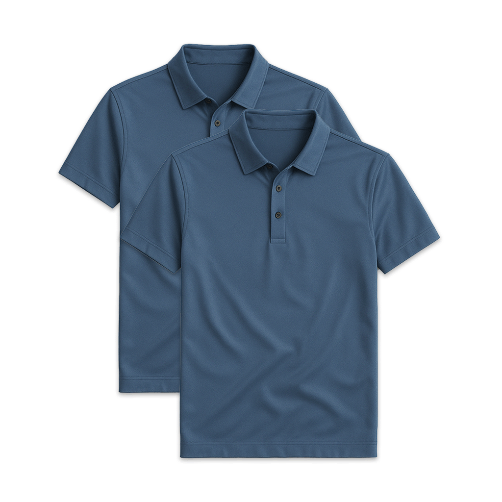 Set of 2 glossy silk polo shirts